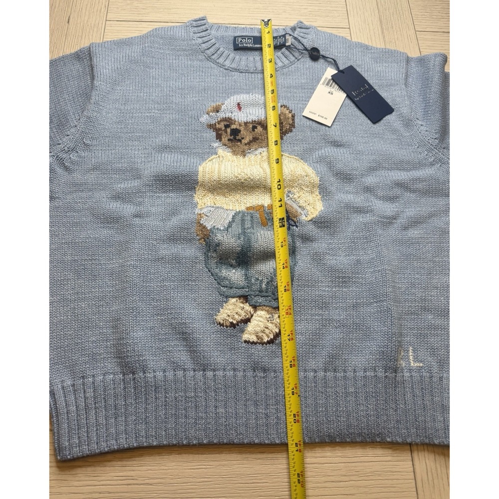 Ralph Lauren NWT Polo Bear Crewneck Sweater Women's Lt Blue. Sz XS MSRP $398 - Picture 7 of 8